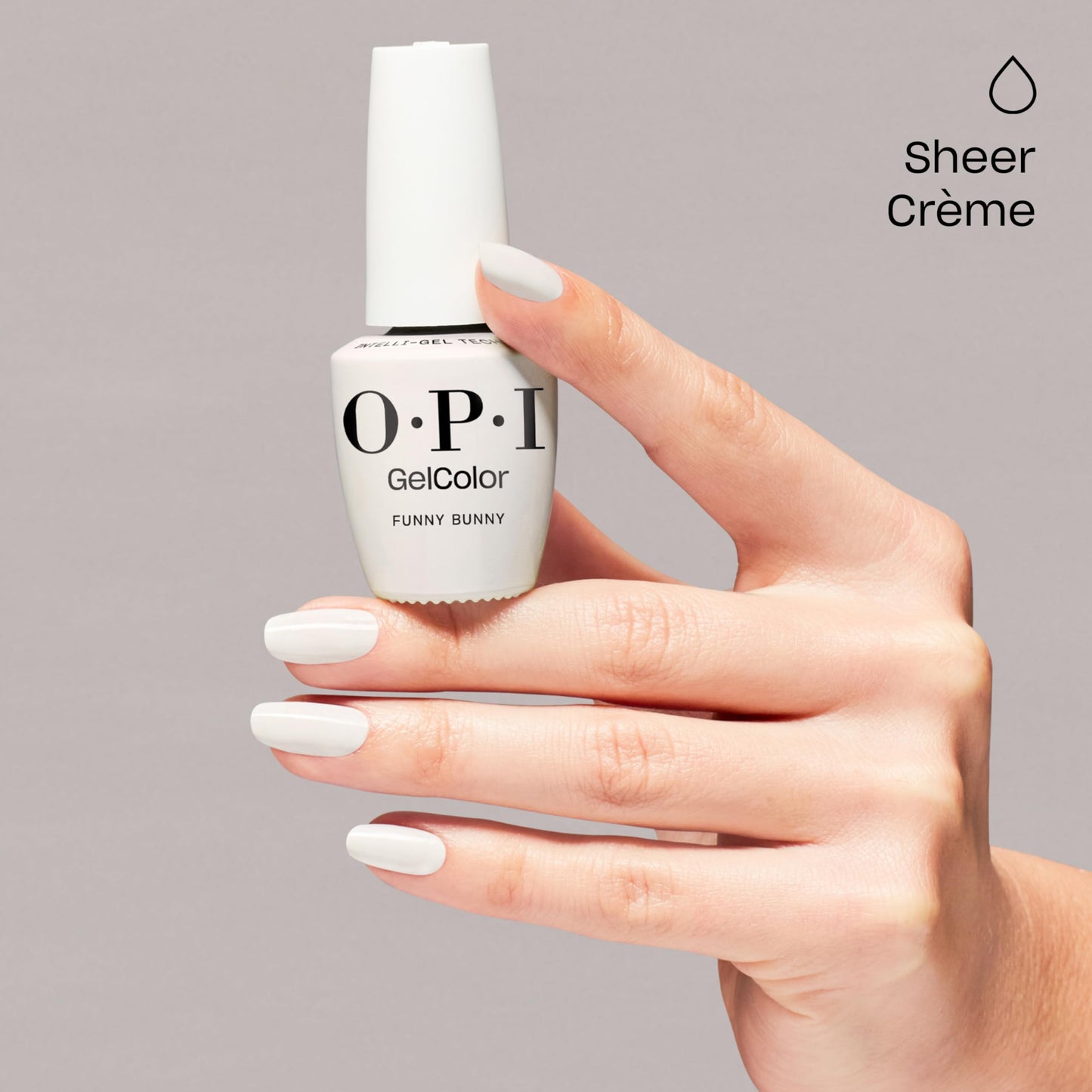 OPI GelColor Iconic Gel Nail Polish + System Bundle | Super Base Coat + Funny Bunny, Sheer Soft White Crème UV Cure Gel Polish + Super Gloss Top Coat
