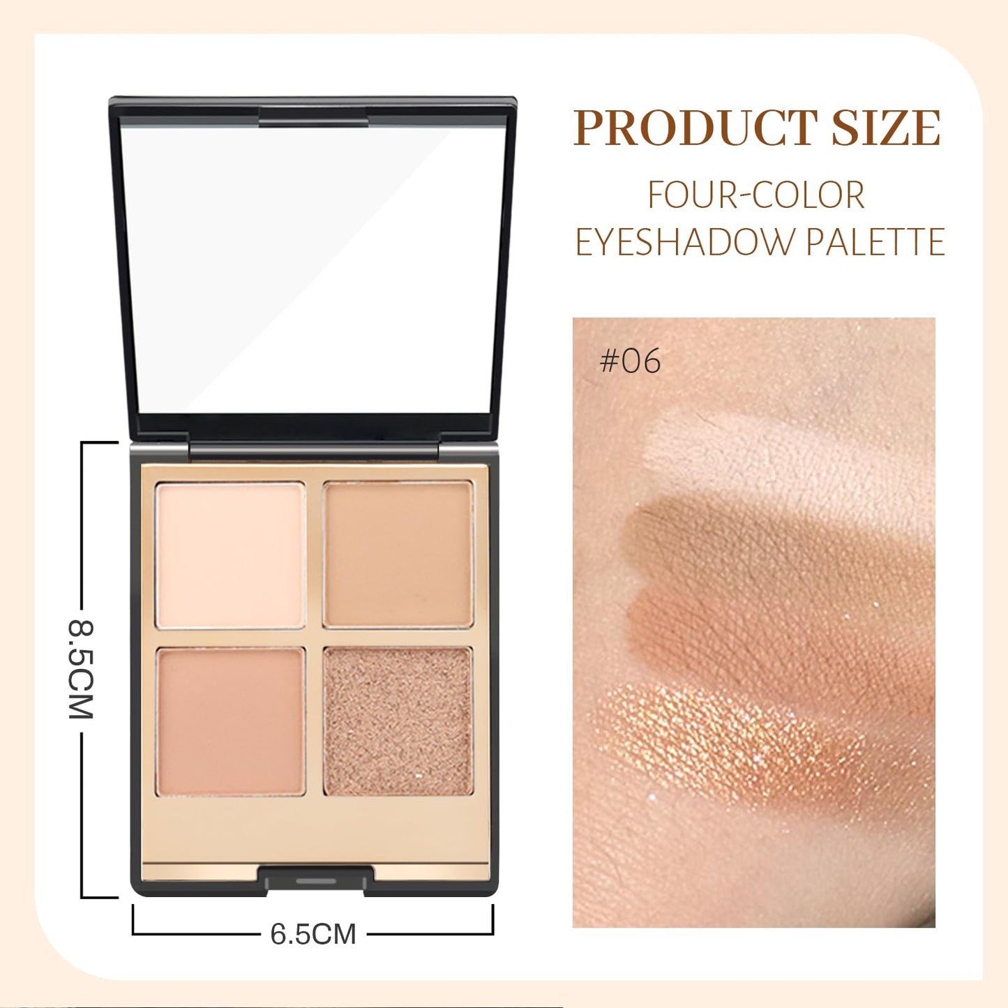 YiGuMy Matte & Shimmer Eyeshadow Palette - Waterproof Long-Lasting Neutral Browns, Champagne & Taupe Kit with Blending Brush, Travel Compact, High Pigment Creamy Shades (Pearl Fizz)
