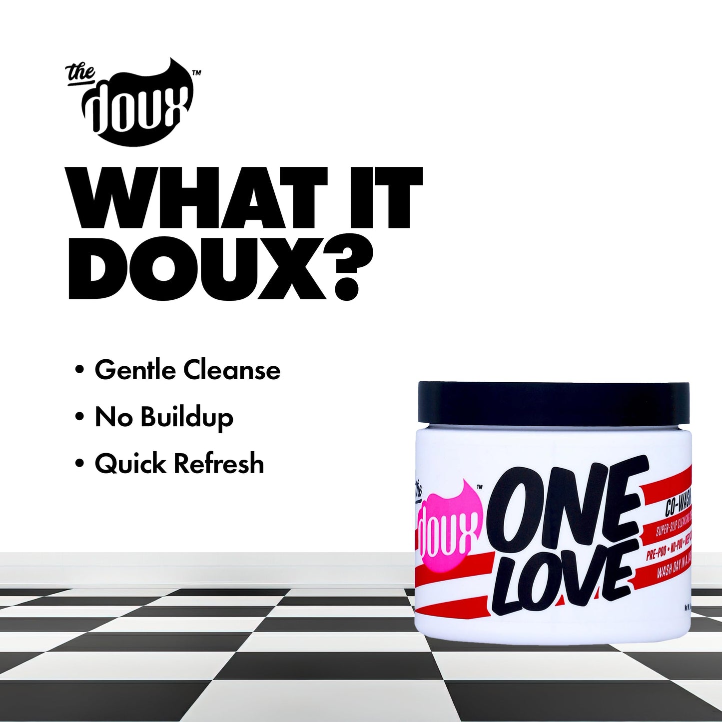 The Doux One Love Co-Wash, Hydrating Co-Wash to Cleanse and Condition Hair, Hair Detangler, Suitable for All Curl Types