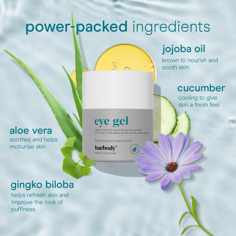 Baebody Under-Eye Gel - Advanced Cooling Under-Eye Cream For Dark Circles and Puffiness - Anti Aging and Hydrating - Beauty Gifts for Women (50 ml/1.7 fl oz)