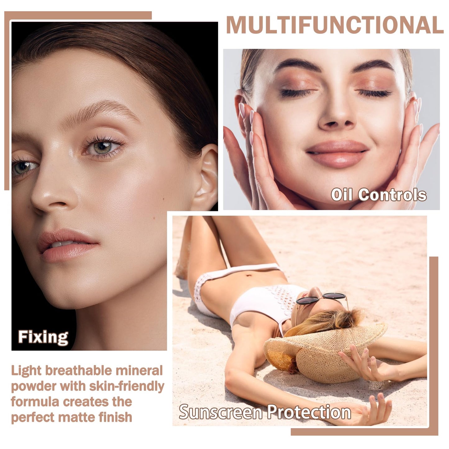 XINGXYUEL Mineral Sunscreen Setting Powder for Face & Scalp, 01 Translucent