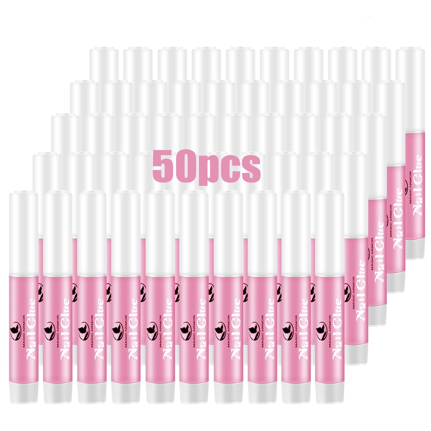50Pcs Nail Glue for Acrylic Nails Press On Nails Professional Nail Tip Glue Long Lasting Nail Adhesive Glue Super Bond for False Nails Adhesive for Fake NailsTips 0.07oz