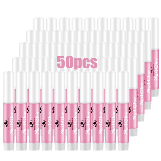 50Pcs Nail Glue for Acrylic Nails Press On Nails Professional Nail Tip Glue Long Lasting Nail Adhesive Glue Super Bond for False Nails Adhesive for Fake NailsTips 0.07oz