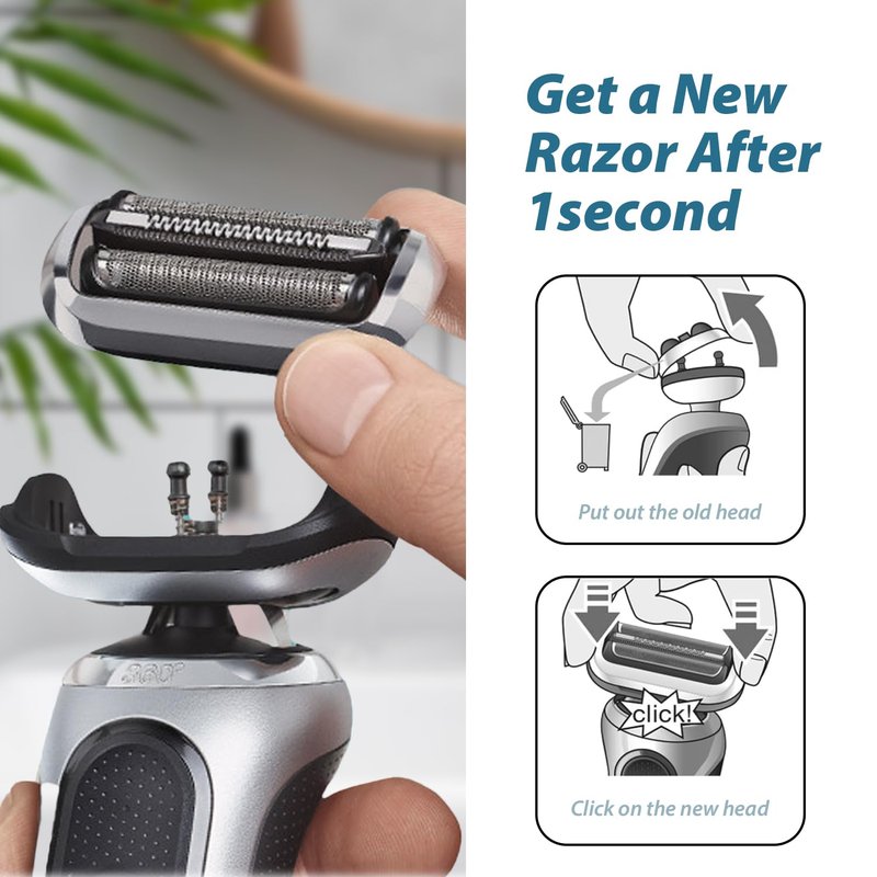 Replacement Shaver Heads for Braun Series 7 | 2-Pack Compatible with 7020, 7027, 7071, 7075, 7085 - Wet & Dry Use for Men