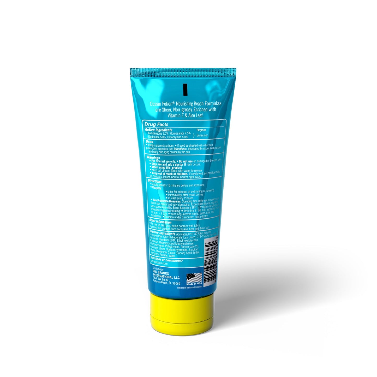 Ocean Potion SPF 30 Sunscreen Body Lotion, Broad Spectrum UVA/UVB Protection with Aloe and Vitamin E, Water-Resistant Non-Greasy Travel Size Sunscreen, 3.4 oz