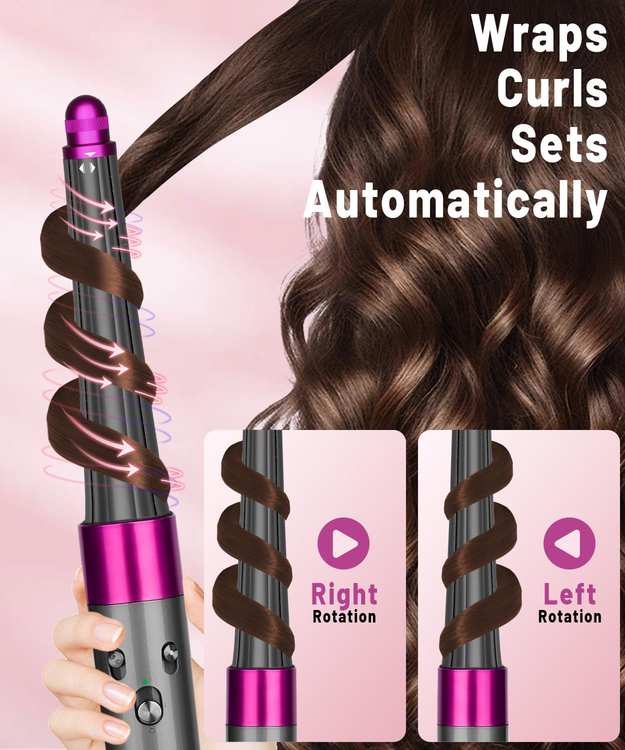 PUREGUST 0.78in-1.4in/ 20MM-36MM Long Barrels Attachment and Firm Smoothing Brush for Dyson Airwrap, for Professional Barrels Curl and Wave Curl