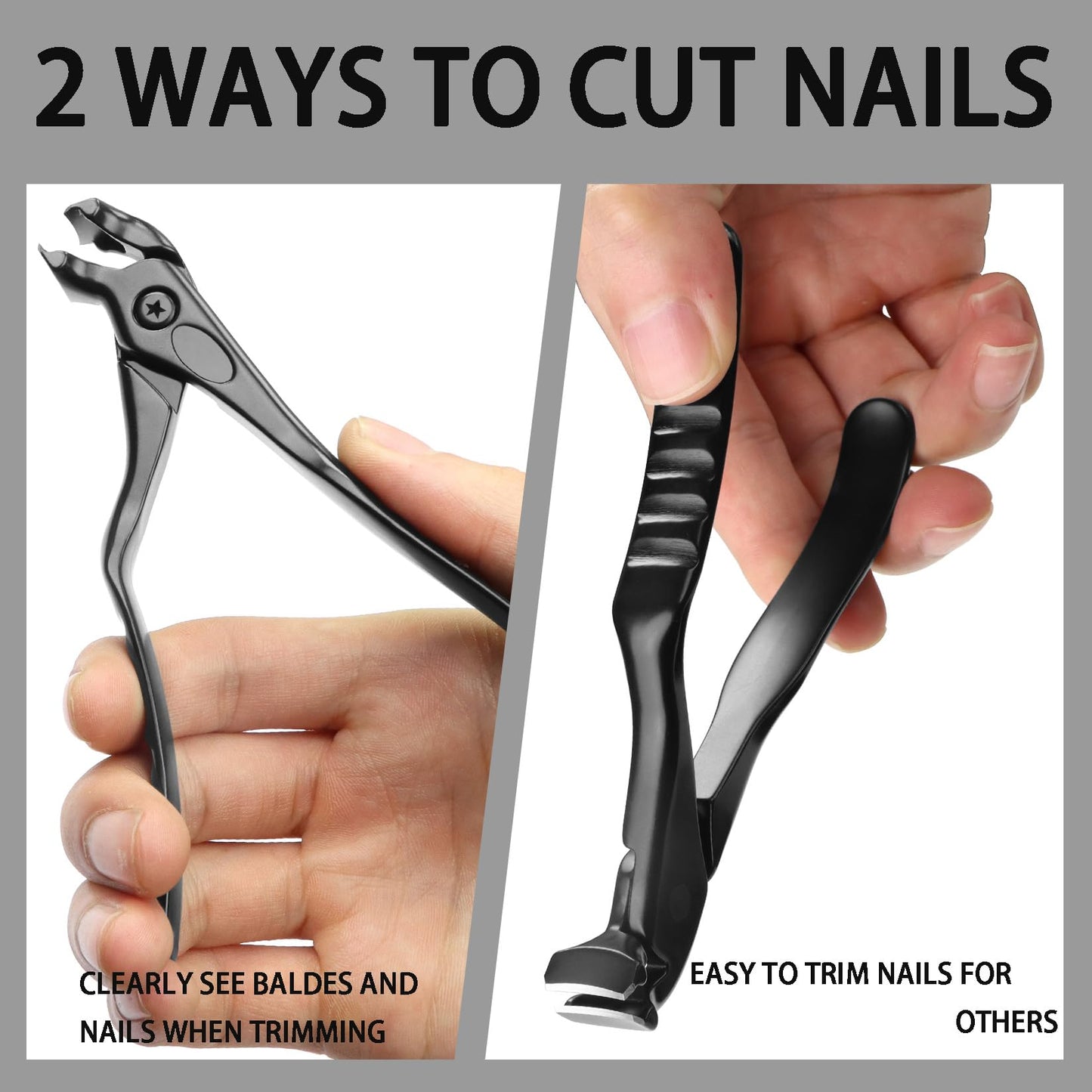 XGIZMOO Toenail Clippers for Thick Toenails-Angled Head,Toe Nail Clippers for Thick Nails for Seniors,Finger Nail Clippers for Men with Wide Jaw Opening, Heavy-Duty Nail Cutters