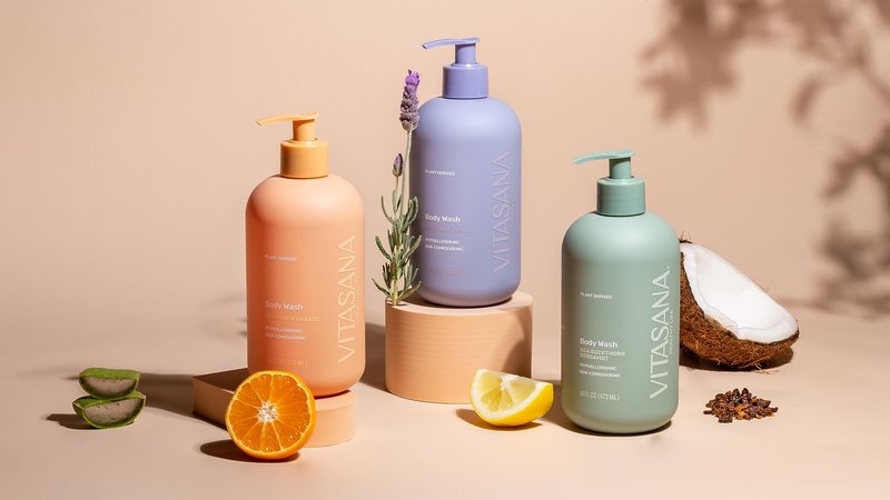 Vitasana Natural Body Wash for Sensitive Skin, 16oz – Lavender Citrus Scent, Plant-Based, EWG Verified, Hypoallergenic, Paraben-Free, Sulfate-Free, Cruelty-Free