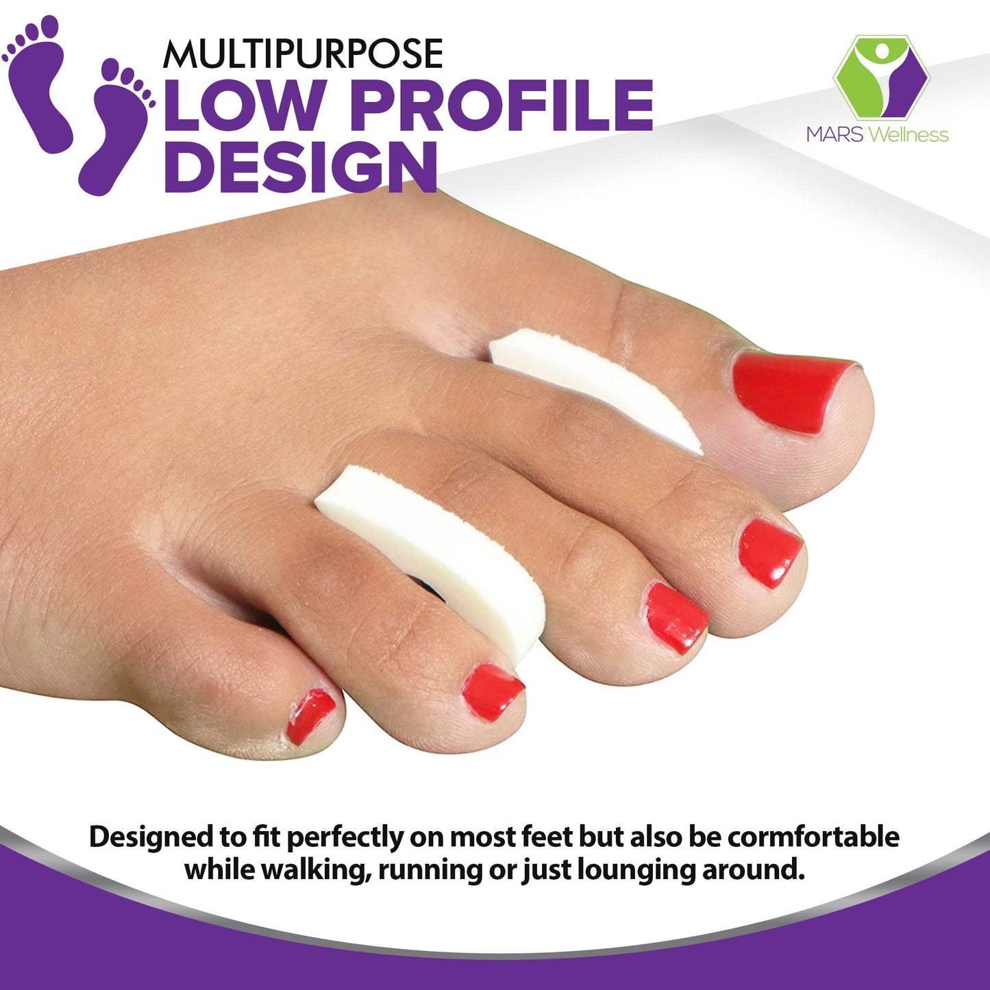 Foam Toe Separators for Women and Men, Made in USA 1/4 Inch, 50 Pack