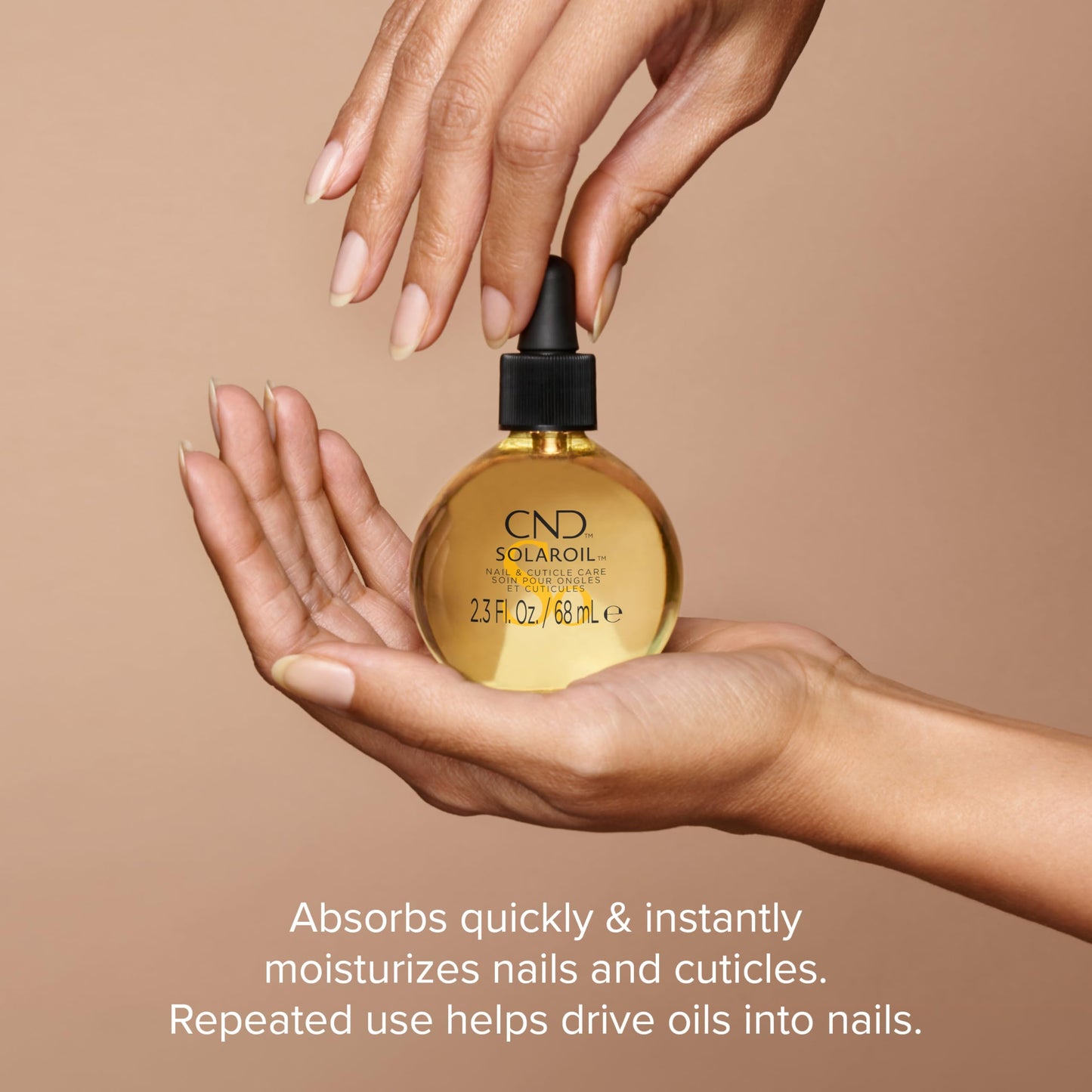 CND SolarOil Cuticle Oil, Natural Blend Of Jojoba, Vitamin E, Rice Bran and Sweet Almond Oils, Moisturizes and Conditions Skin, Pack Of 1, 2.3 oz.