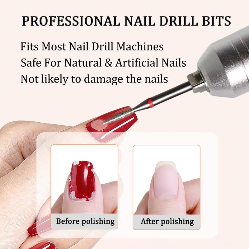 Nail Drill Bits, Diamond Cuticle Drill Bits for Electric Nail File, Cuticle Bits, Diamond Manicure Bits, Brocas para Drill Nails, 3/32 inch 30PCS Kit