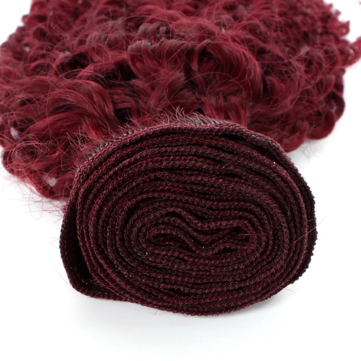 BOKIEOIE Burgundy Bundles Human Hair Unprocessed Brazilian Virgin Curly Wave Human Hair Bundles 16 16 16 inch Wine Red 3 Bundles Color #99J Double Weft Hair Extensions 300g Total for Black Women