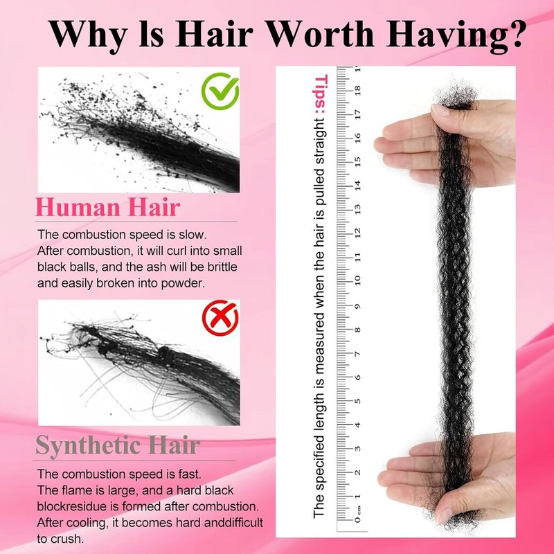 Afro Kinky Curly Human Hair Bulk - 18 Inch 50g Bundle for Braids | No Weft Dreadlock Extensions in Natural Black
