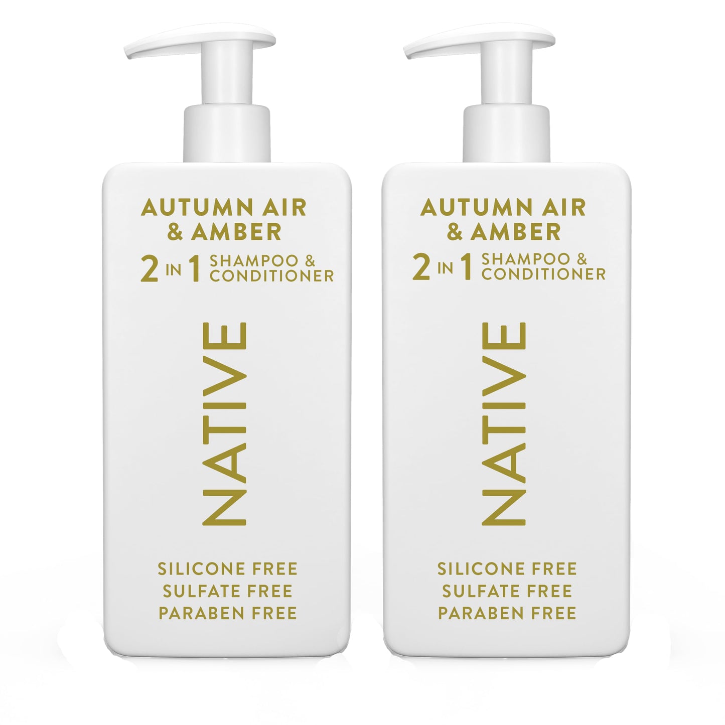Native 2-in-1 Shampoo & Conditioner - Autumn Air & Amber - Naturally Derived Ingredients, Silicone-Free, Sulfate-Free, Paraben-Free, Strengthening Hair Care | Fall Seasonal Bundle 16.5 oz - 2 Pk
