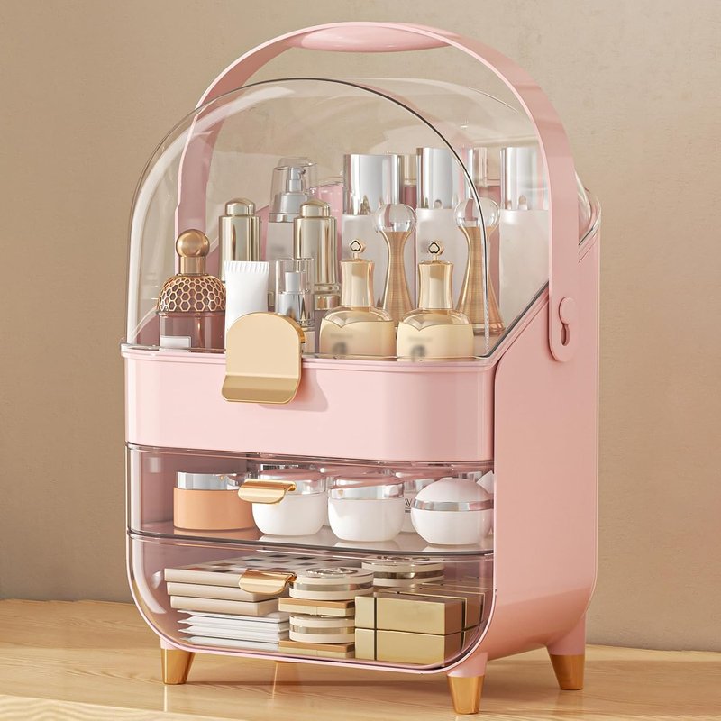 Makeup Organizer - Countertop Skincare Holder for Bathroom | Cosmetic Storage Box & Display Case for Vanity & Dresser