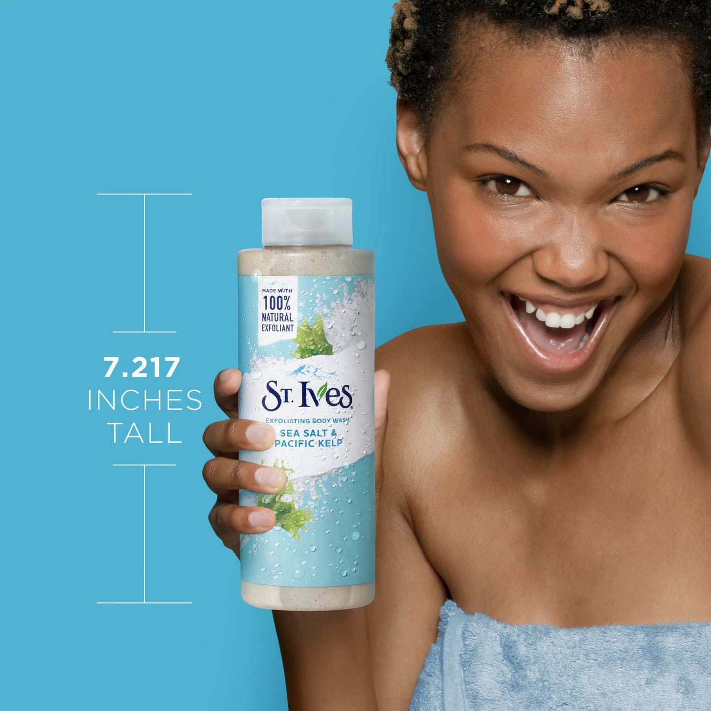 St. Ives Exfoliating Body Wash - Sea Salt & Pacific Kelp Scrub | Natural Plant-Based Formula, 16 Oz (Pack of 3)