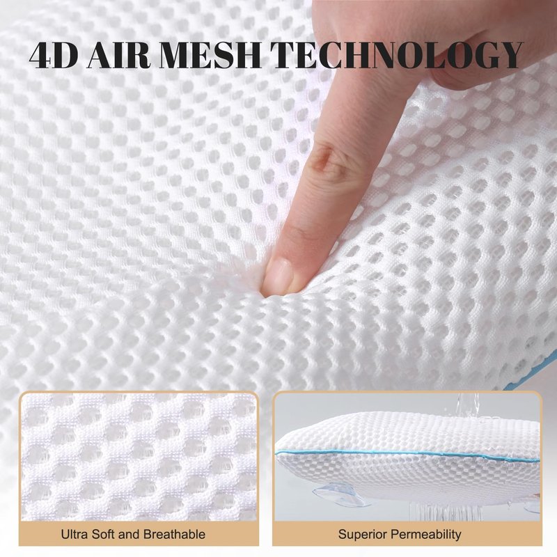 Non Slip Bath Pillow, Luxury Spa Bathtub Head & Neck Rest Support, Permeable Quick Drying Air Mesh Tub Pillow with 4 Large Suction Cups, Fits Any Tubs, Soft and Relaxing (White)
