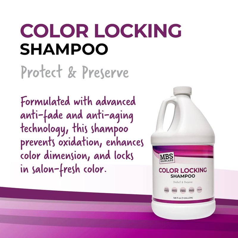 MBS Haircare Color Locking Shampoo - Sodium Chloride Free, Paraben Free, Vegan