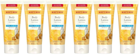 Burt's Bees Body Lotion for Normal to Dry Skin with Milk & Honey, 6 Oz (Package May Vary), (Pack of 6)