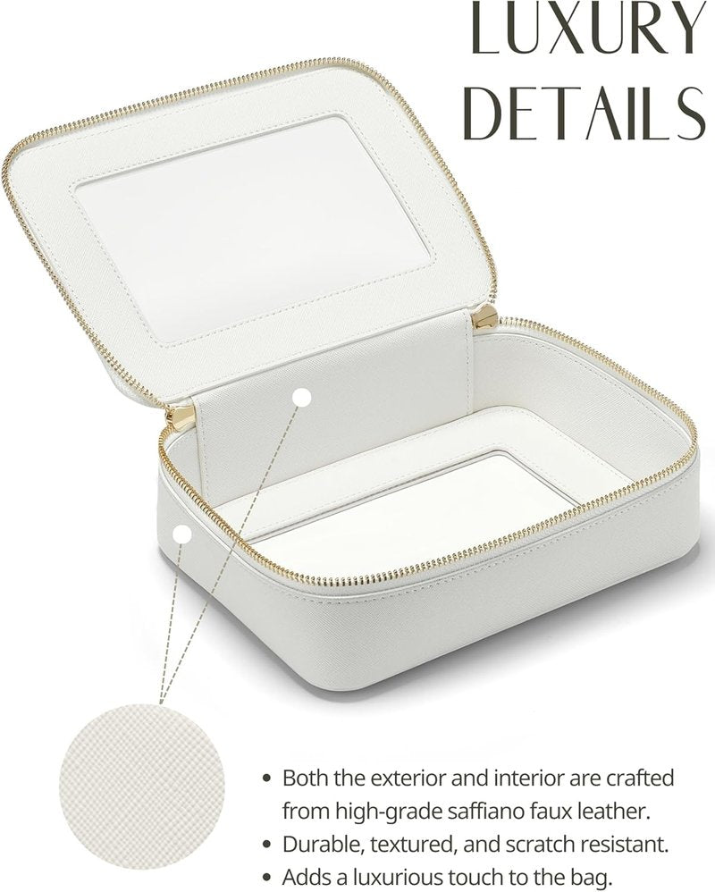 Clear Makeup Bag - Transparent Travel Cosmetic Case with Zipper | Portable Toiletry Organizer for Essentials