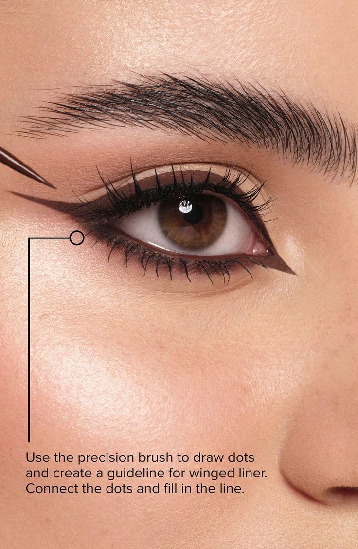Catkin Liquid Eyeliner Pen Ultra-fine Waterproof Smoothy Stay 24 hrs Long Lasting Quick Drying for Sensitive Eyes Alcohol Free Natural Brown