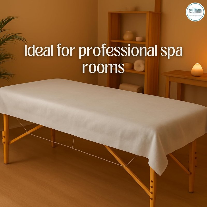 Disposable Non-Woven Bed Sheets - Pre-Cut 40"x78" White Sheets for Salon, Spa, Tattoo & Beauty Services