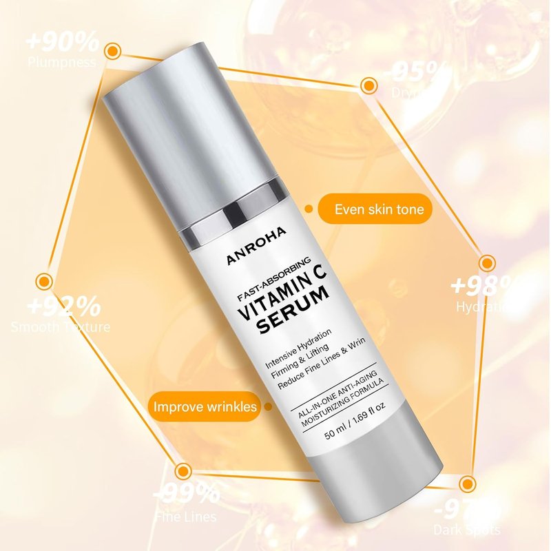 Vitamin C Serum for Mature Skin - Hydrates, Firms & Lifts | Anti-Aging Formula 1.69 fl oz