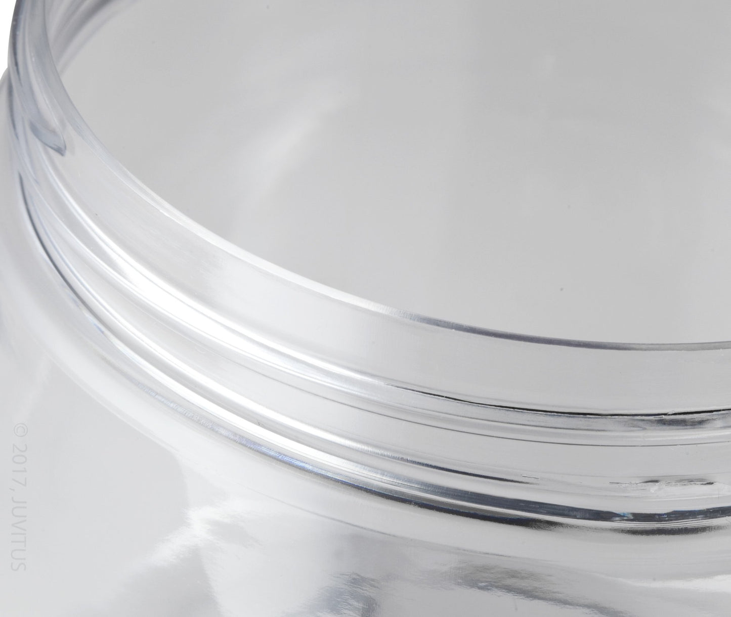 (6 Pack) 8 oz Clear Plastic Low Profile Wide Mouth Jar with Gold Metal Overshell Lid Refillable Empty Storage Containers