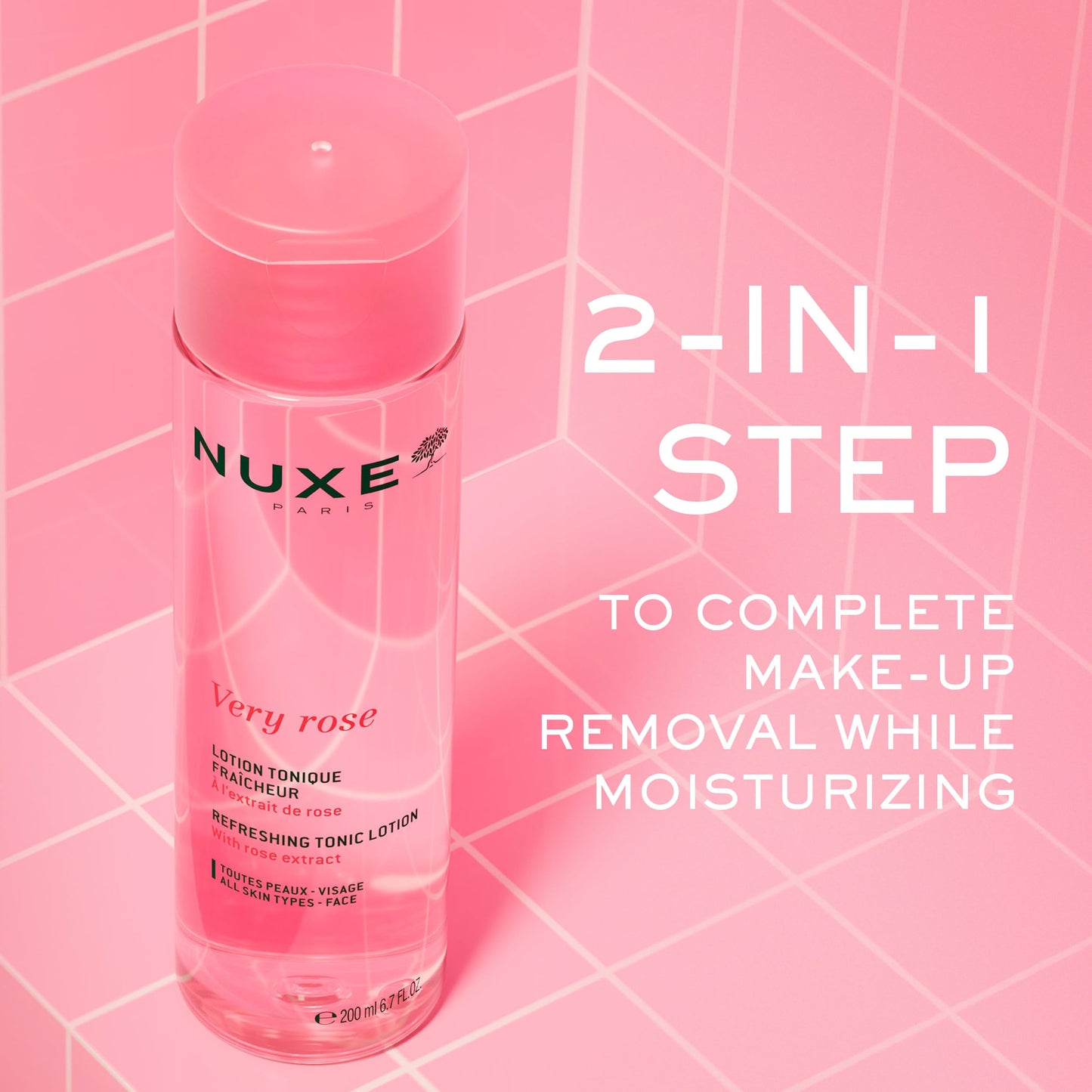 NUXE Very Rose Refreshing Toning Mist. Facial Spray Toner for Sensitive Skin, with Rose Water, 6.7 Fl Oz