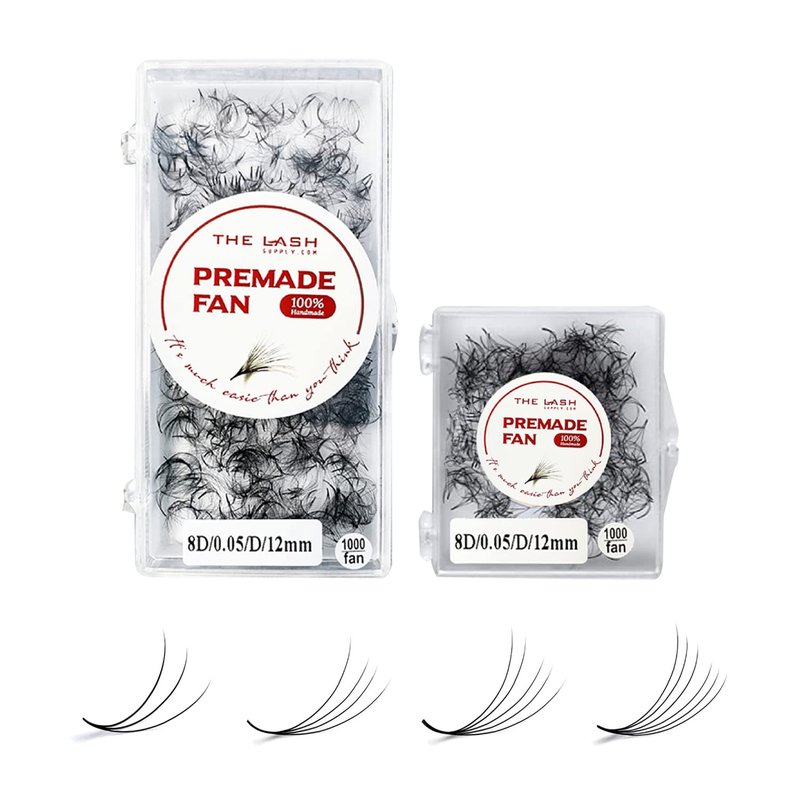Premade Fan Eyelashes - 1000 Fans 3D/4D/5D/6D/7D/8D/10D/12D/14D | C/CC/D Curl, 8-20mm Length, 0.03/0.05/0.07 Thickness
