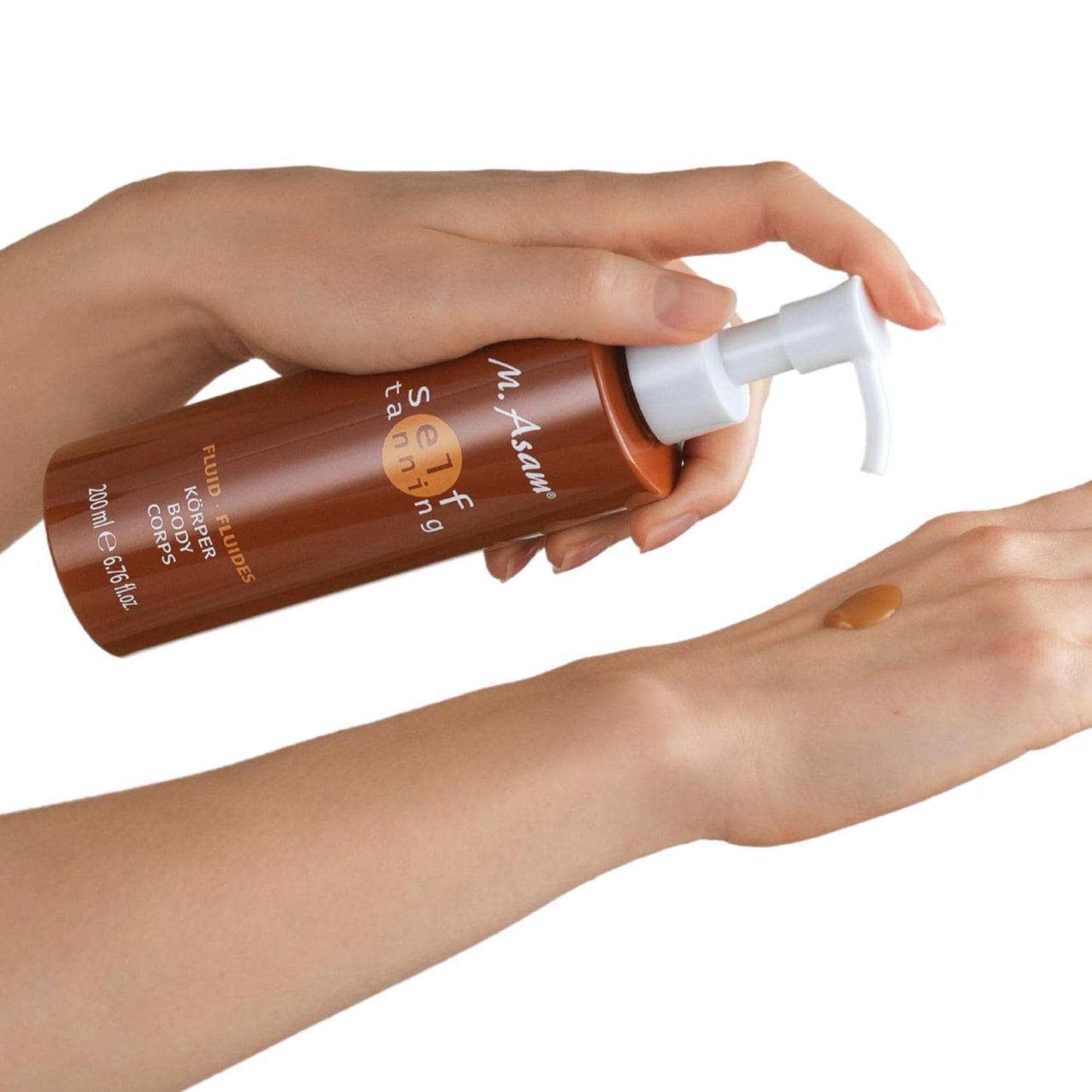 M. Asam Self Tanning Fluid - Natural-Looking Body Self-Tanner | 6.76 Fl Oz, Moisturizing Formula for Long-Lasting Tan