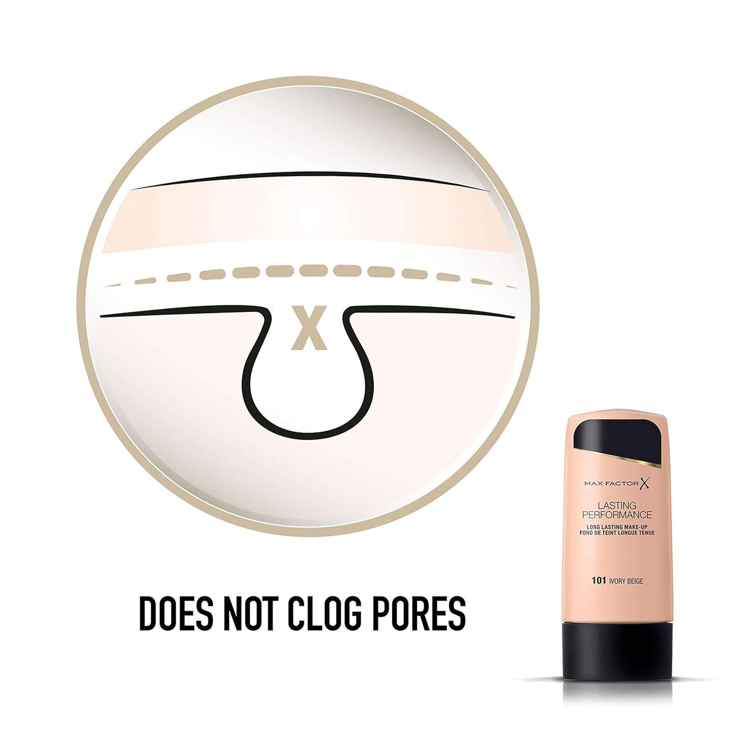 Max Factor Long Lasting Foundation - 101 Ivory Beige | Flawless Finish & All-Day Wear