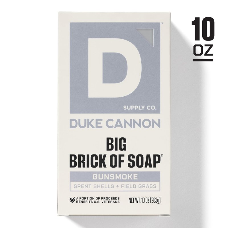 Duke Cannon Supply Co. Big Brick of Soap Bar for Men Gun Smoke (Wood, Bourbon & Leather) Multi-Pack - Superior Grade, Extra Large, Masculine Scents, All Skin Types, Paraben-Free, 10 oz (3 Pack)