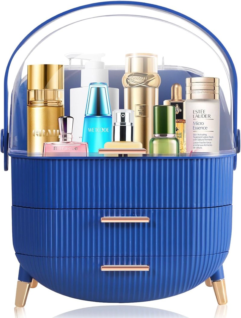 Egg Shape Makeup Storage Box - Portable Vanity Cosmetics Organizer for Countertop | Preppy Design