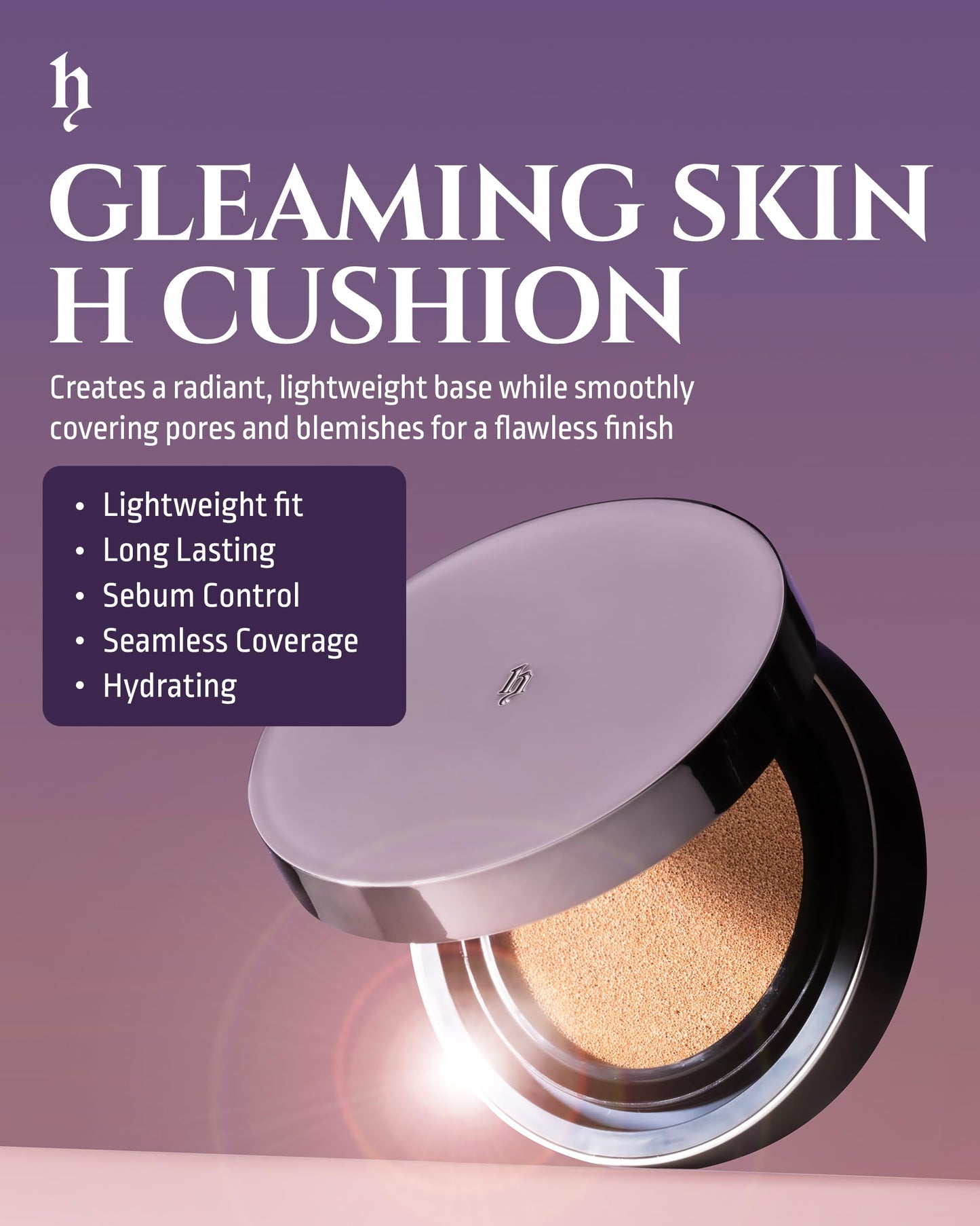 HEVVYMAKEUP H Cushion Semi Matte No.23 Medium Begie - Korean Makeup All Day Flawless Coverage Foundation for Neutral Dry Skin - Poreless Airy Weightless Coverage, 0.35oz.