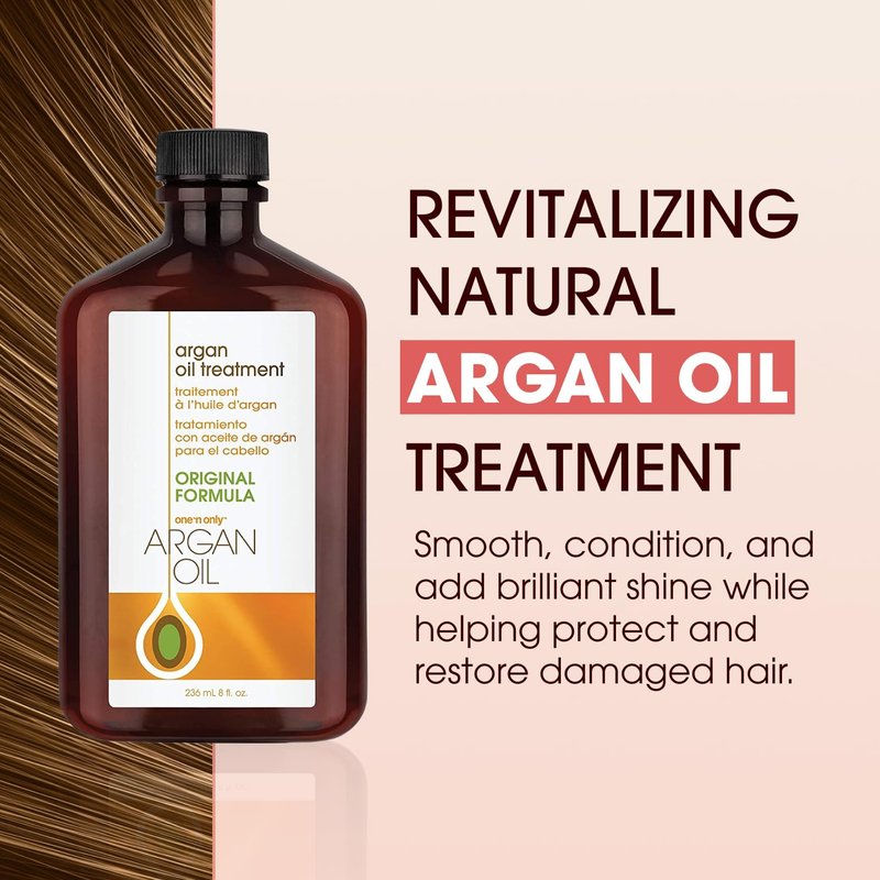 One 'n Only Argan Oil Hair Treatment - Hair Oil Smoothes and Strengthens Dry Damaged Hair, Eliminates Frizz, Creates Brilliant Shines, Non-Greasy Formula, 3.4 Fl. Oz