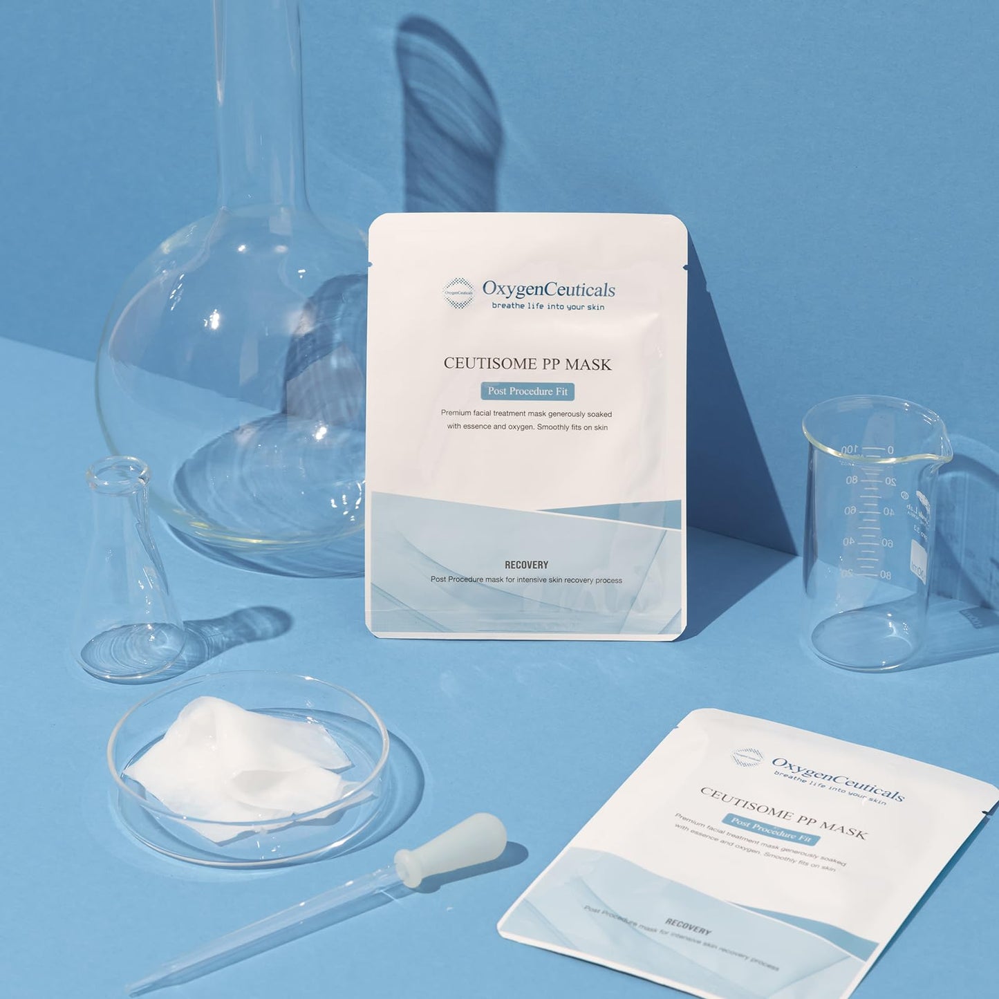 OxygenCeuticals Ceutisome PP Mask – Recovery & Soothing Sheet Mask with Acetyl Hexapeptide-8, Ceramide NP, DNA & Centella Extract, Post-Treatment Hydration & Barrier Repair (6 Sheets/1 Box)