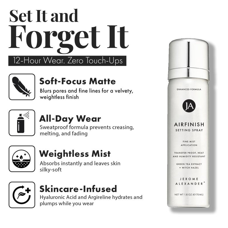 MagicMinerals AirBrush Foundation Set by Jerome Alexander – 3pc Set Includes AirFinish, Foundation and Kabuki Brush - Spray Makeup with Anti-aging Ingredients for Smooth Radiant Skin (Light)