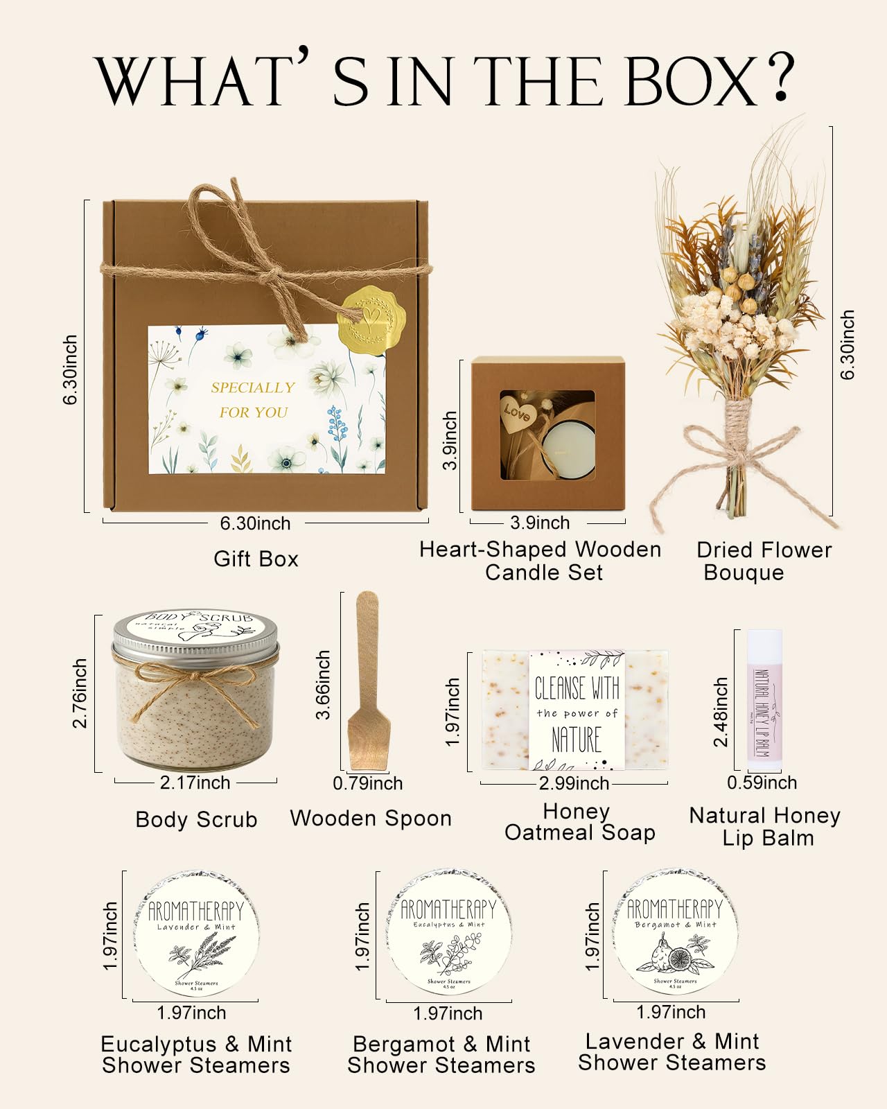 JMHACHY Spa Gifts for Women - Mothers Day Gift Basket for Her, Natural Themed Self Care Kit, Birthday Anniversary Care Package Ideas for Wife Girlfriend Mom from Daughter Husband Friend, 8PCS Items