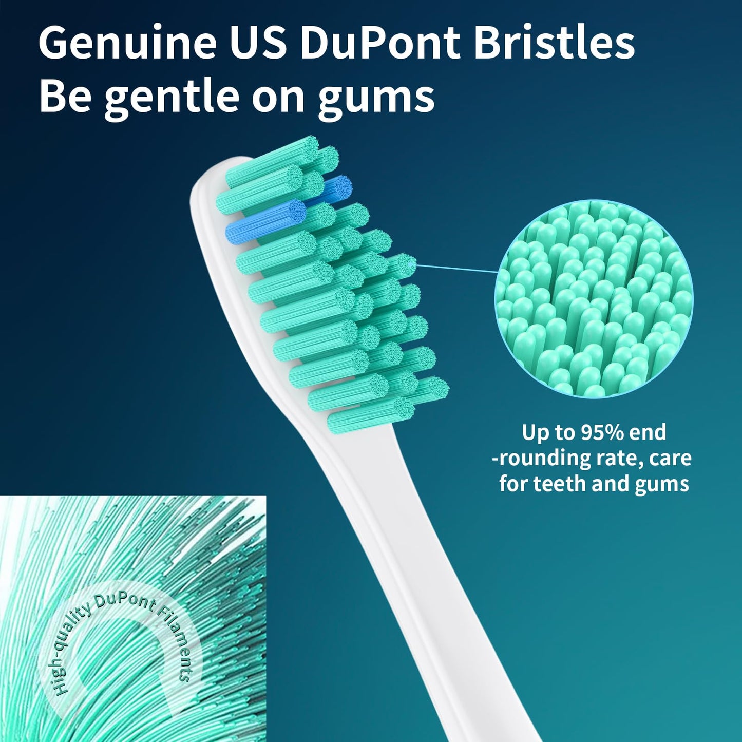 Replacement Heads for Philips Sonicare, Toothbrush Replacement Head Compatible with Phillips Sonicare E-Series Screw-on Handles for Essence, Advance, Elite, CleanCare, Extreme