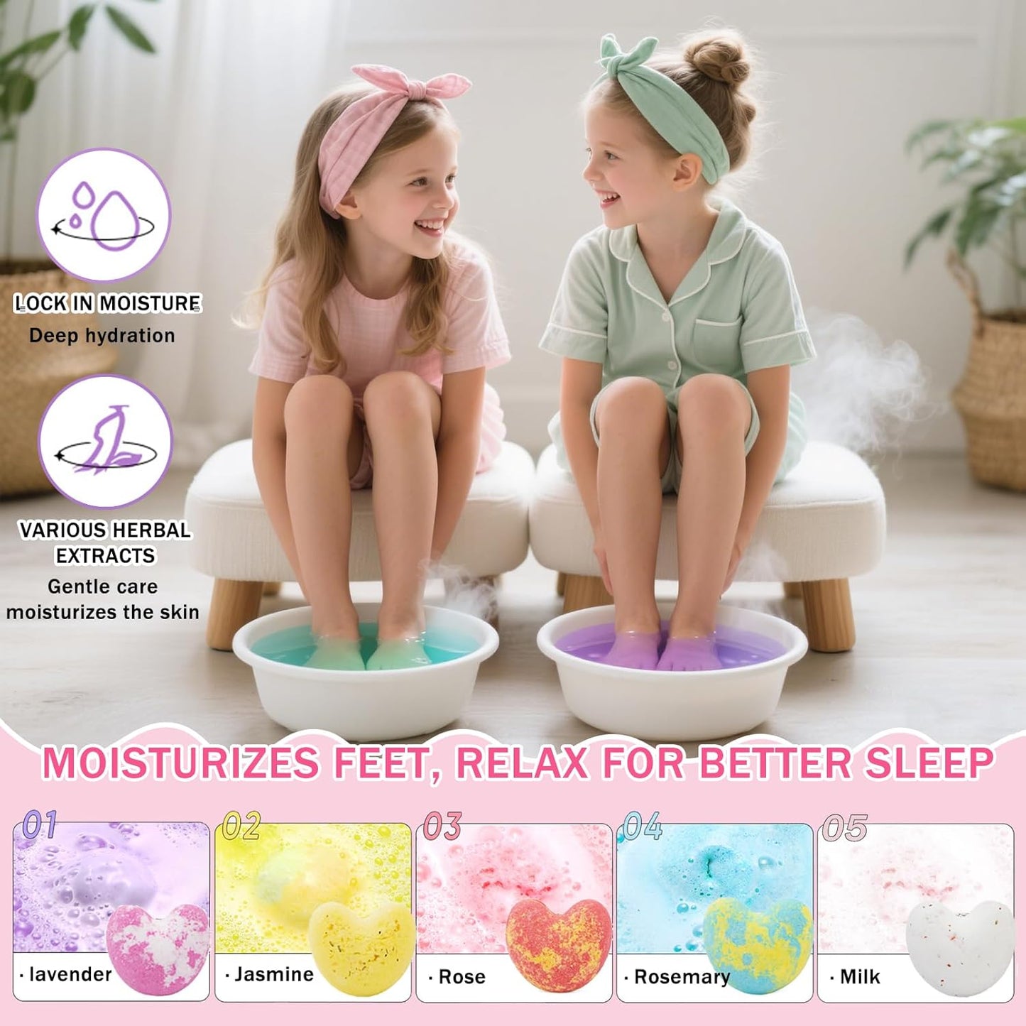 Spa Party Supplies Kit - 50 PCS Facial Masks, Hand Cream, Bath Bombs & More | Perfect for Birthdays & Sleepovers