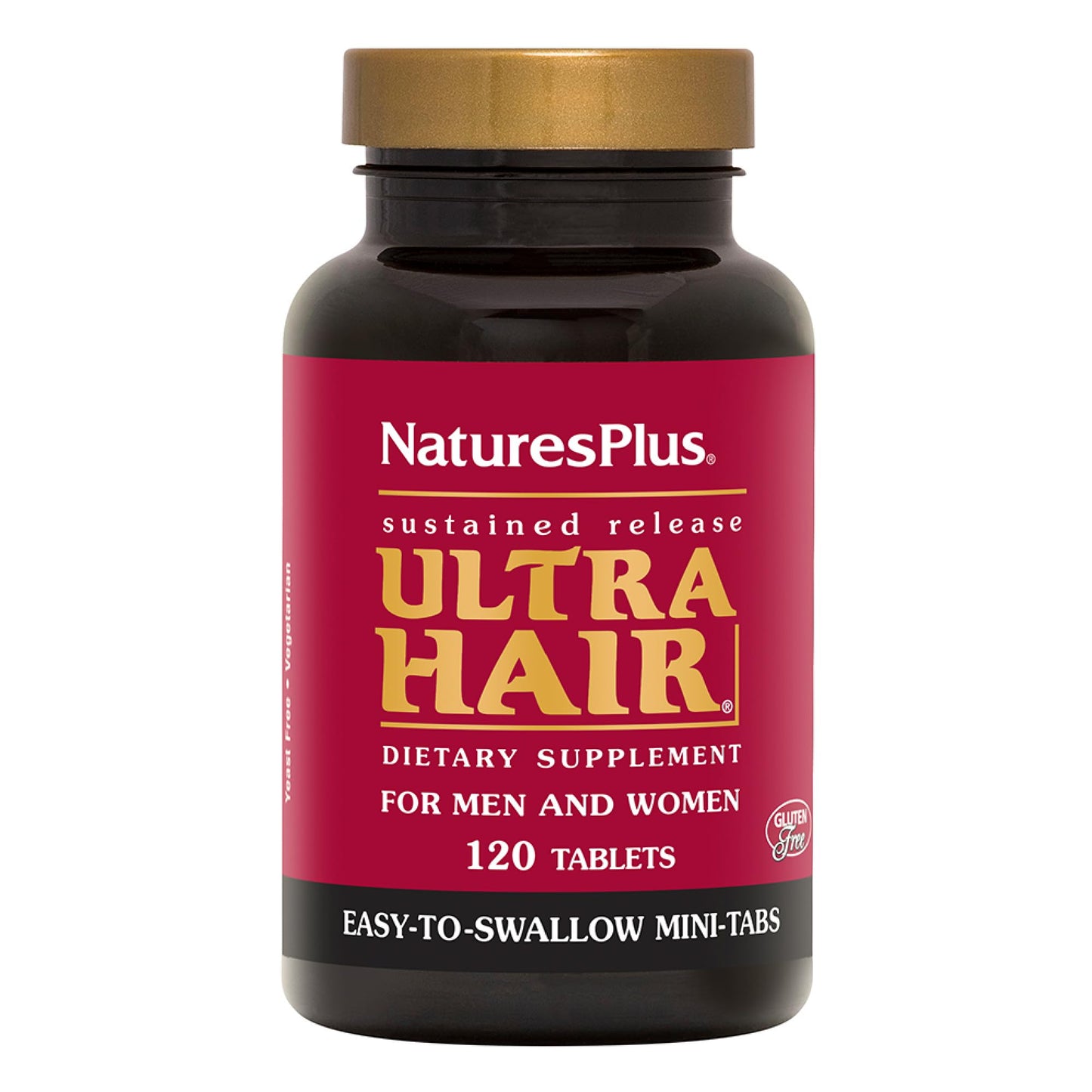 NaturesPlus Ultra Hair - 120 Sustained Release Mini Tablets, Pack of 2 - Supports Healthy Hair Growth - for Men & Women - Gluten Free - 60 Total Servings