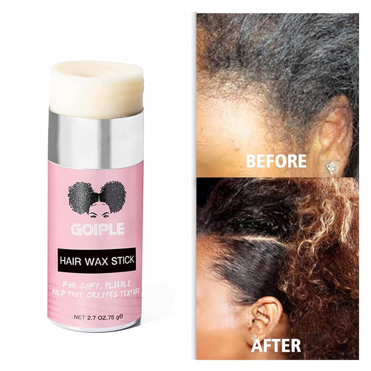 Goiple Wax Stick for Hair, Hair Pomade Stick, Long-Lasting Styling Wax Stick Hair
