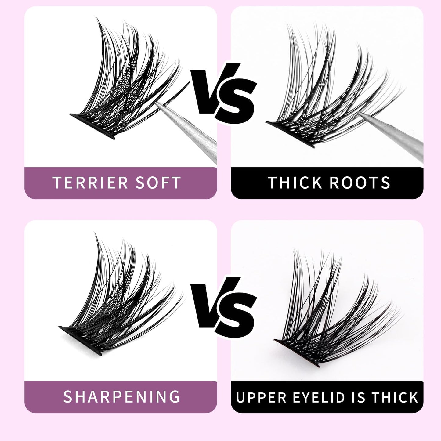Large Tray- 120 Clusters Mixed 10-12-14-16mm/12-14-16mm /14-16-18mm Wide Stem Individual False Eyelashes D Curl Eyelashes Makeup DIY Eye Lashes Extensions (10-12-14-16mm)