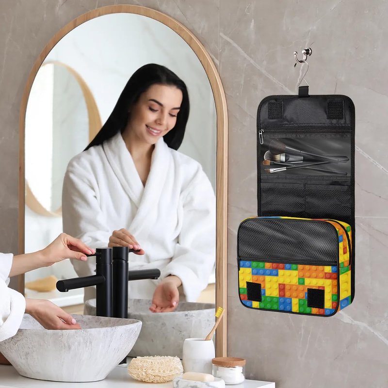 PATTERNFUL Video Game Hanging Travel Toiletry Bag for Kids, Women Cosmetic Organizer Makeup Bag Pouch Men Shaving Dopp Kit Shower Bag With Sturdy Hook