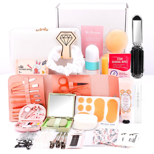 Bridal Emergency Kit for Wedding Day,Wedding Essentials Survival Set for Team Bride,Must-Have 30+ Essentials Personal Care Travel Kit with Makeup Bag