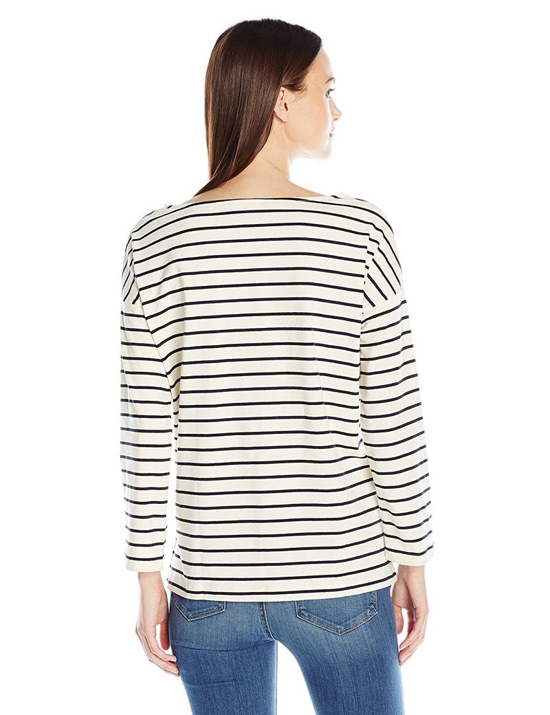 French Connection Women's Spring Tim Tee, Classic Cream/Utility Blue, S