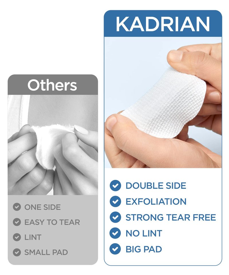 Exfoliating Pads - Double-Sided - Lint Free - for Makeup Remover and Toner - Rayon face Rounds - Rayon not Cotton Balls - Korean Toner Pad (180 Pads)