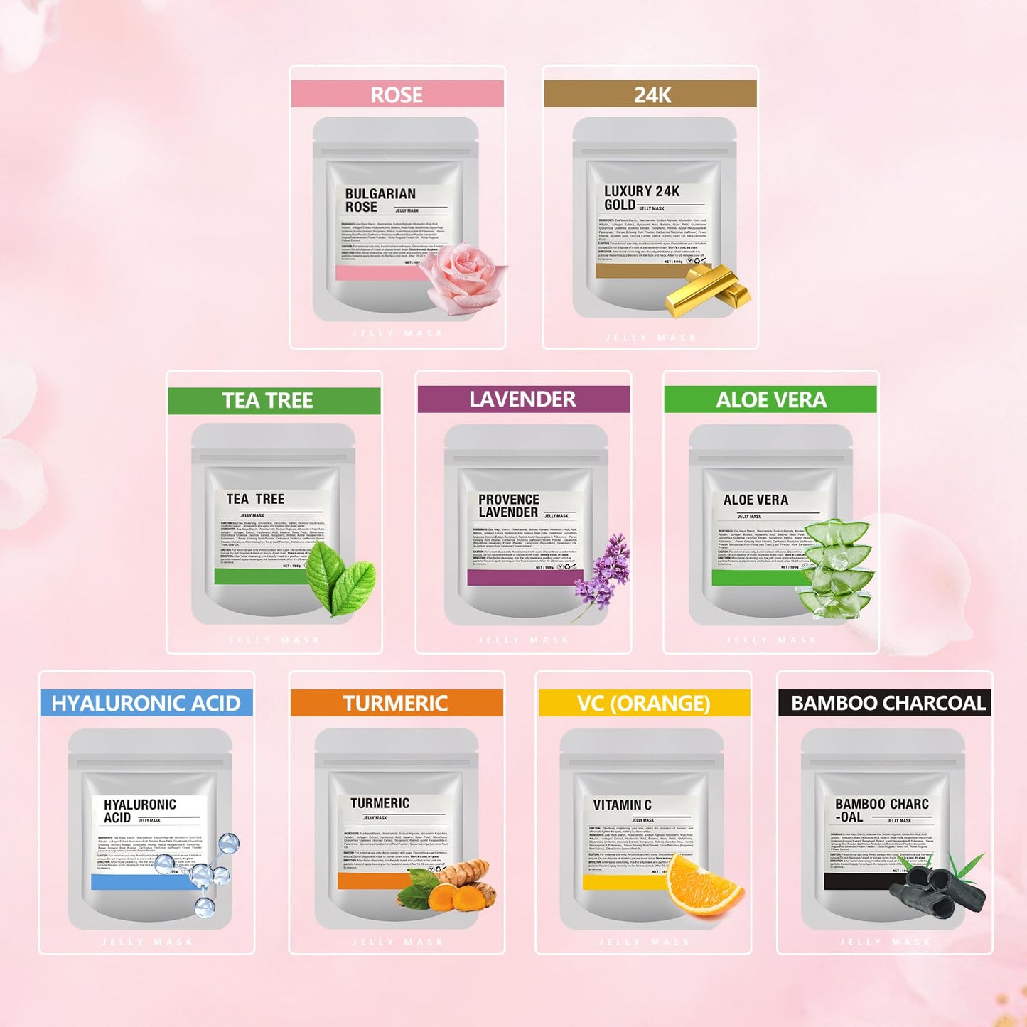 Fokiabin Jelly Mask For Facials Professional Esthemax Face Mask Kit Moisturizing Hydrating Wrinkles - 9 Flavors Hydrating & Brightening For Wrinkles 35 Fl Oz Gift Box