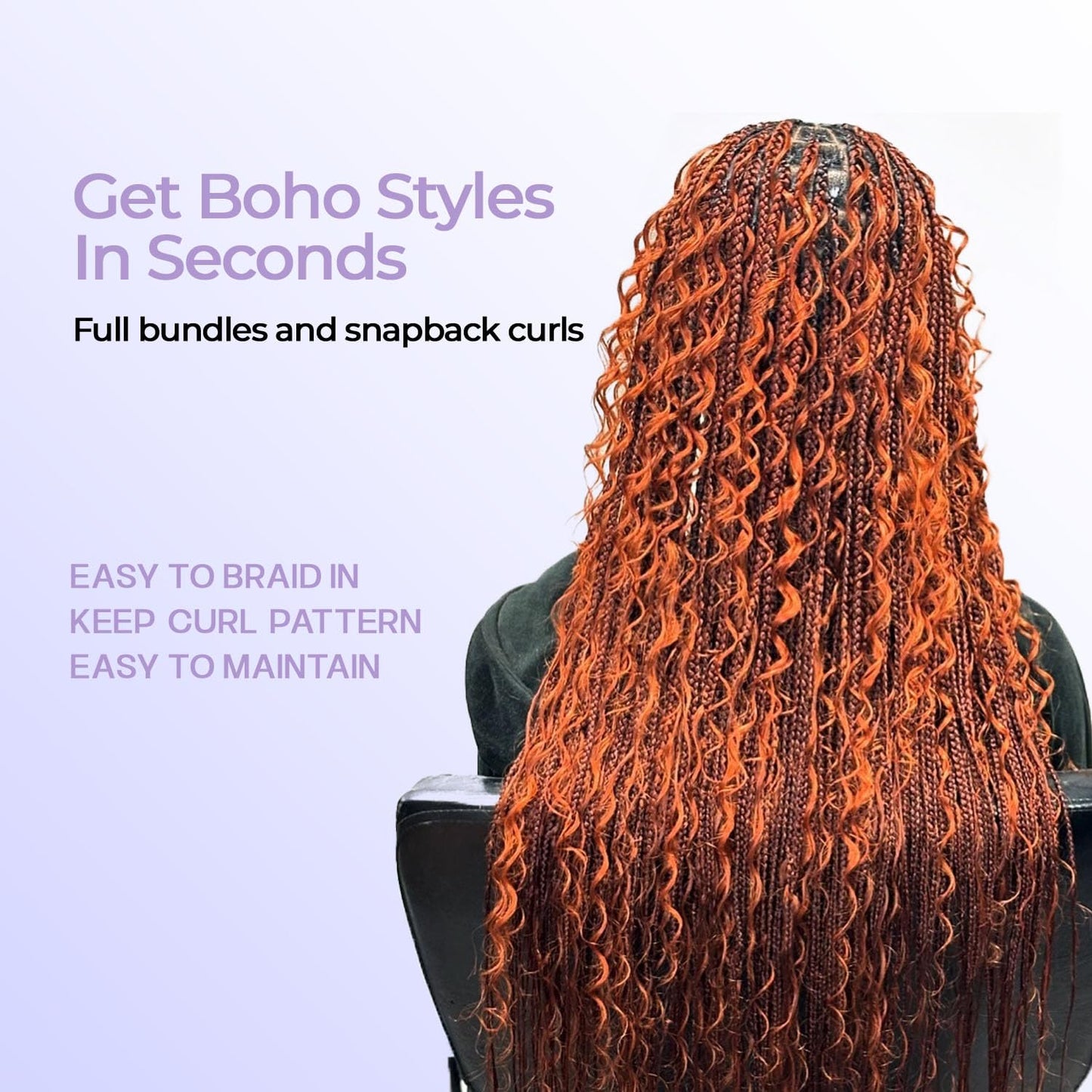 DSEKCAIN 350# Deep Wave Human Braiding Hair Bundles For Boho Braids Ginger Color Crochet 100% Human Hair Deep Curly 100g (2 of 50g) 16 Inch
